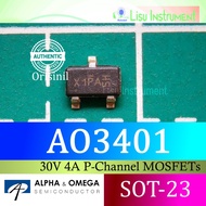 AO3401A AO3401 30V 4A P-Channel MOSFETs SOT-23 Alpha & Omega Original