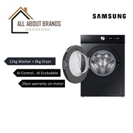 Samsung WD12BB704DGBSP Bespoke AI™ 12/8kg Front Load Washer Dryer with AI Ecobubble™, 4 Ticks