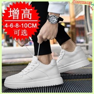 New Height Increasing Shoes for Men 10cm Invisible Elevator Sneakers White Leathe Sport Zapatillas D