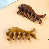 Small goldfish Sandalwood Comb, Head Massage, Meridian Massage Comb, Skin Massage, Facial massage co