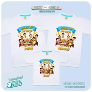 Jual Baju Satuan Keluarga | Kaos Ulang Tahun | Motif Upin Ipin NW 4194 | Gratis Custom | Kaos Cauple