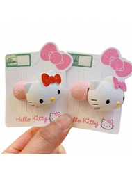 1 Pieza de Pasador de Pelo Genuino de Hello, Clips de Adorno de Pelo de Gato Kitty de Anime con Diadema de Dibujos Animados Suave Diseño Lindo Accesorios de Pelo Regalo Lindo (algunas partes pueden ser aleatorias)