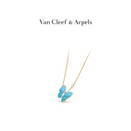 【Original】van cleef necklace VCA18K Gold Butterfly Necklace Two Butterfly series 18K gold turquoise 