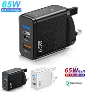Original 65w PD Fast Charger QC3.0 USB + PD Fast Charging Adapter With LED For Ip Samsung Huawei Oppo Vivo Xiaomi Realme