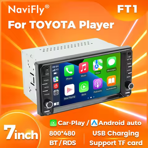 New 800*480 7-inch Multimedia Car Radio RDS+BT Carplay+Auto Video Player For Toyota VIOS CROWN CAMRY