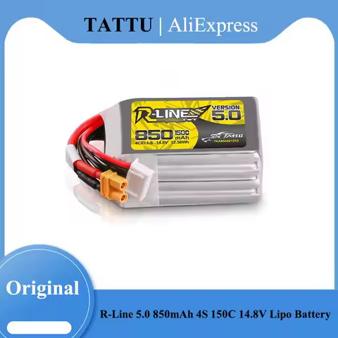 Tattu R-Line 5.0 850mAh 4S 150C 14.8V Lipo Battery with XT30U-F Plug FPV Racing Drone RC Quadcopter