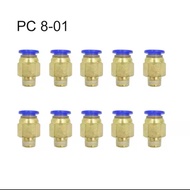 PC8-01 Pneumatic Fitting 8mm To External Thread 1/8" inch