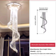 （ Tricolor Light ） Duplex Building Crystal Chandelier New Rotating Staircase Chandelier Duplex Build