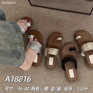 [Big Foot ㄚ Shipped From Taiwan] Greek Style Featured Finger Cover Flat Slippers Sandals Roman Seasi
