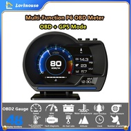 P6 GPS Mobil OBD OBD2 Meter Scanner Alarm Speed Gauge display Hud