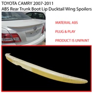 TOYOTA CAMRY 2007-2011 ABS REAR TRUNK BOOT LIP DUCKTAIL WING SPOILER ABS SKIRT LIP BODYKIT