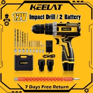 ready 【Keelat 】12V/36VMesin Bor 2baterai cas Cordless Impact Drill