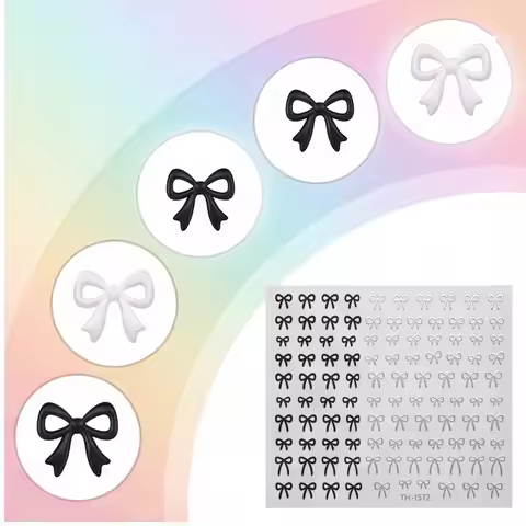 Butterfly Bow Nail Art Stickers 3D Manicure Decals for Women Girls DIY Nail Design Decoration Access