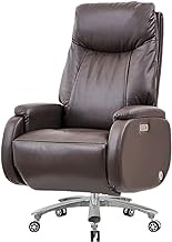 HDZWW Comfortable Boss Chairs Managerial Executive Chairs, 160°Freely Reclining Ergonomic High-Back Office Chair with Electric Footrest, Adjustable Liftable Swivel Recliner (Color : Brown)