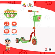 Children's SCOOTER COCOMELON S-01 PMB TOYS // SCOOTER TOY WITH LIGHTS AND MUSIC SUITABLE FOR CHILDRE