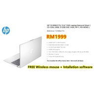 HP 15-fd0621TU 15.6" FHD Laptop Natural Silver ( C5-120U, 8GB, 512GB SSD, Intel, W11, HS+M365 )