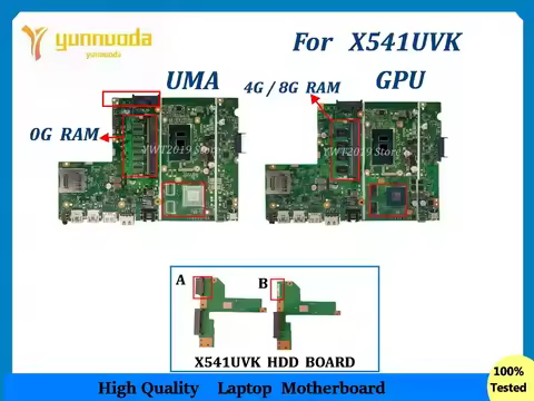 X541UVK For ASUS X541UJ X541UV X541U F541U A541ULaptop Motherboard with I3 I5 I7 CPU GT920M 0GB4GB8G