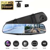 4.2-inci Besar Pandangan Belakang Cermin Takograf Dwi Lensa HD 1080P Automotif Perakam Video Tujuan 