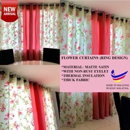 Ready Made Curtains - Door Curtain, 2 Panels, 3 Panels, Sliding Door Curtain, Hook and Ring Curtain Langsir Siap Jahit