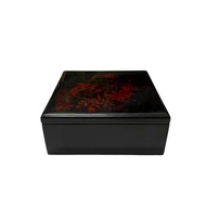 Square lacquer box size 16x6.5cm holds small office and home items, makes a meaningful gift