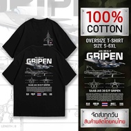 T-Shirt (F-16 And Gripen Fighter Jet) Graphic Tee Military Style Short Sleeves Round Neck 1 Cotton S