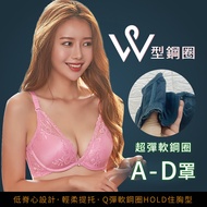 Lotus Dance-Underwear Sexy Bishop (A-D) W-Shaped Soft Steel Ring Super Breasts Lace Underwear _ Pink