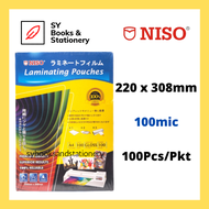 NISO A4 Laminating Film / Laminate Film / 100 Micron 100 Sheets / Plastik Film Laminate A4 (220mm x