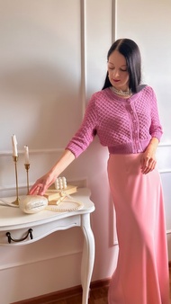 短版針織開襟外套 手工針織外套 女款棉質外套 S