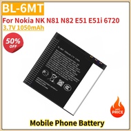 BL-6MT High Quality Phone Battery 3.7V 1050mAh For Nokia NK N81 N82 E51 E51i 6720 Brand New Replacem