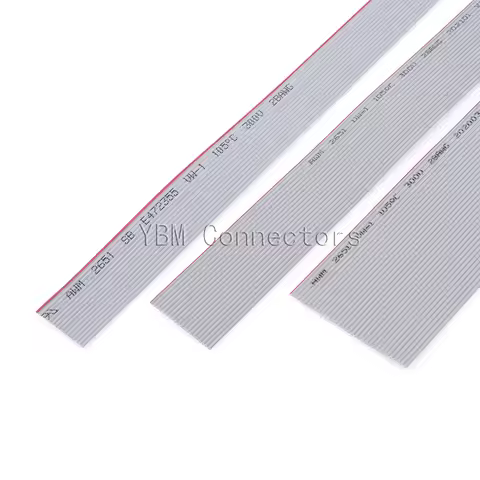 1M 1meter Gray Flat Ribbon Cable FC Data Wire Line 1.27mm Spacing Pitch 10P 12 14 16 20P 26P 34P 40P