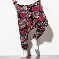 Summer Linen Long Shorts for Men Harem Pants Bermuda Casual Short Pants  Men's