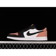 NK NK-AJ 1 Low OG Coral bleached AJ1 Black Pink Top trend Vintage versatile Cultural basketball shoe