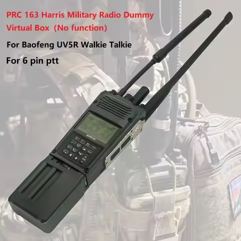 Tactical Headset Adapte PRC163 Harris Military Radio Dummy Virtual Box PRC 163 No Function Walkie Ta