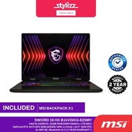 MSI SWORD 16 HX B14VGKG-620MY 16"INCH QHD 240Hz GAMING LAPTOP - (I9-14900HX, 16GB, 1TB, RTX4070, W11