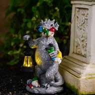 Garden Decoration Courtyard Decoration Balcony Creative Small Dinosaur Decoration Solar Lighting Out
