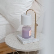 HOOOME 香氛蠟燭暖燈-可調升降大理石款(白色/定時)融蠟燈 可調光