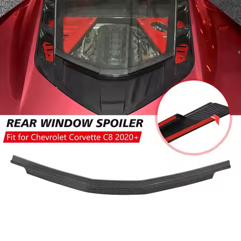 Rear Window Glass Vent Spoiler Covers Carbon Fiber Black Protection For Corvette C8 Stingray Coupe Z