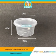 PP Round Plastic Container With Lid 100pcs (Bekas Jeli / Bekas Dadih) / SW4 / SW8 | 4OZ / 8OZ