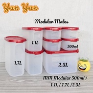 Tupperware Modular Mates Essential Set 500ml / 1.1L / 1.7L / 1.9L / 2.5L - Red / Multicolor Airtight