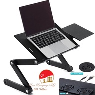 Portable Multifunctional Adjustable Laptop Stand Table Desk Tray Macbook / Notebook Foldable with Dual Fan and Mouse Stand
