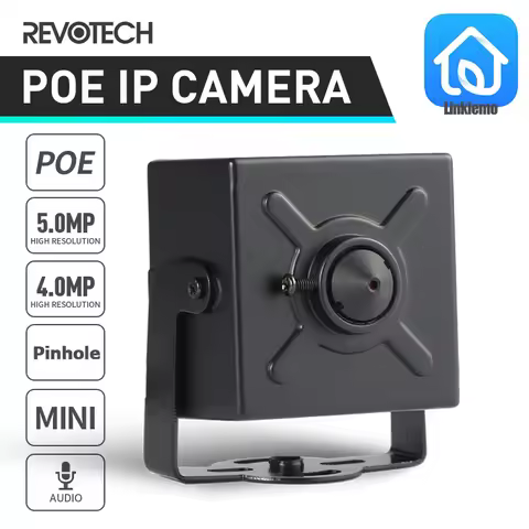 REVOTECH Mini Pinhole 3.7mm Lens Audio Camera 5MP POE IP Security Home Indoor CCTV Surveillance Came
