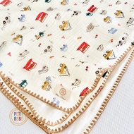 Chăn Muslin 4 Lớp Cho Bé 100x120cm PETIT BEBE – Thấm Hút Tốt Thoáng Khí Viền Thủ Công