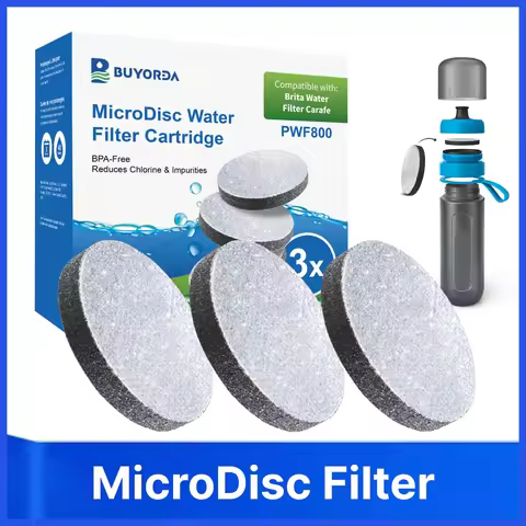 MicroDisc Water Filter For Brita Fill & Go Water Bottle and Fill & Serve Carafe Eco-Friendly Reduces