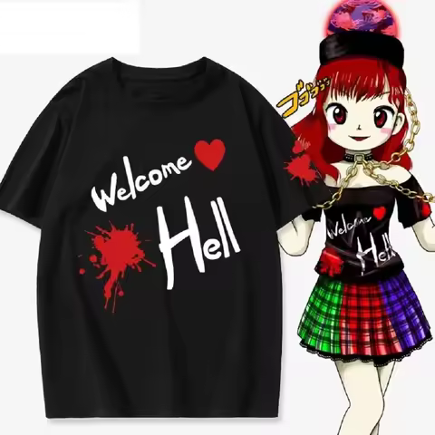 Japanese Anime Touhou Project Hecatia Lapislazuli T-Shirt Man Gold Printing Letters Tee T Shirt Wome