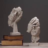 Unique Decoration Palm & Be Quiet Face Statue Promo