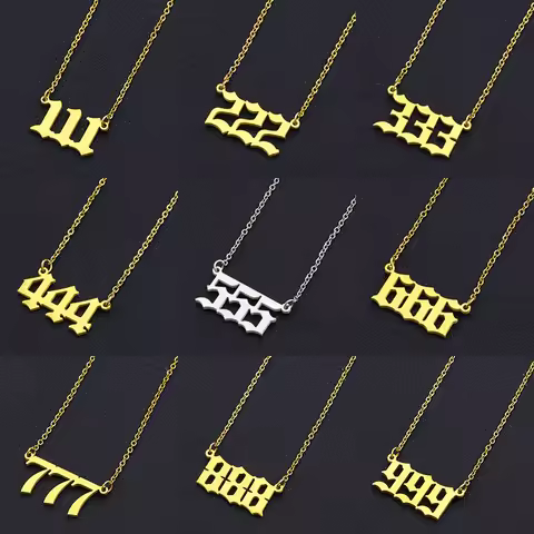 Fashion Angel Number Necklace 111 222 333 444 555 666 777 888 999 For Women Lucky Number Chain Neckl