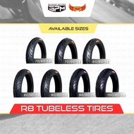 ♞R8 TUBELESS TIRE 70/80-14, 70/90-14, 80/80-14, 80/90-14, 90/80-14, 100/80-14