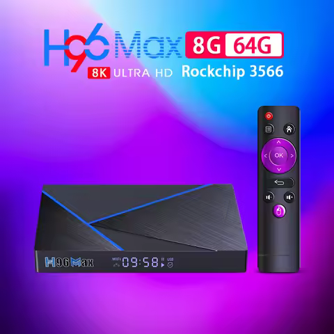 H96 Max V56 Android12 Smart TV Box Quad-Core 64bit Cortex-A55 8K UHD Output 2.4G/5G WiFi BT4.0 1000M