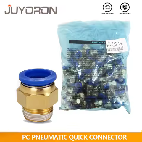 50PCS/a Lot PC Pneumatic Fitting Air Connector Quick PC4-M5/4-01/6-01/6-02 1/8" 1/4" 3/8" 1/2" Male 
