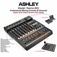 ASHLEY Remix-802 Mixer Audio Remix802 8 Channel Effect Reverb USB